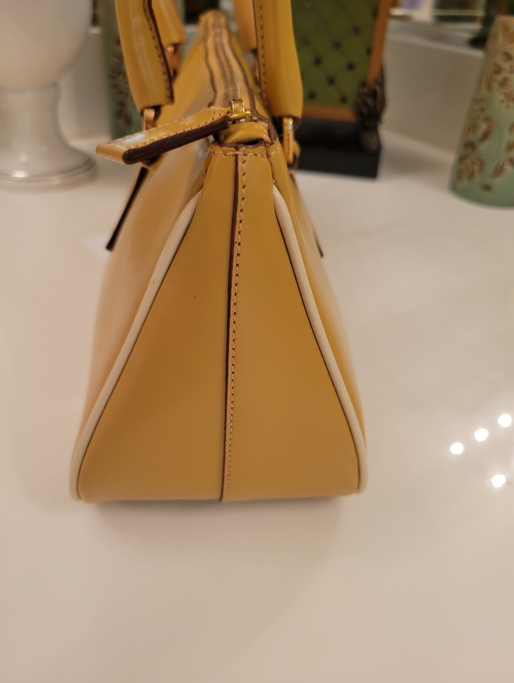 Prada Mustard Yellow Leather Handbag - Picture 3 of 16